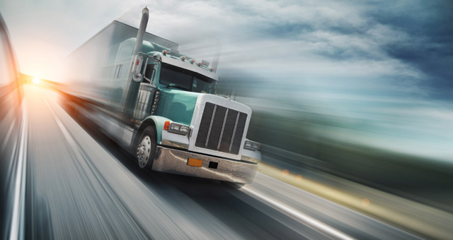 Truck on freeway